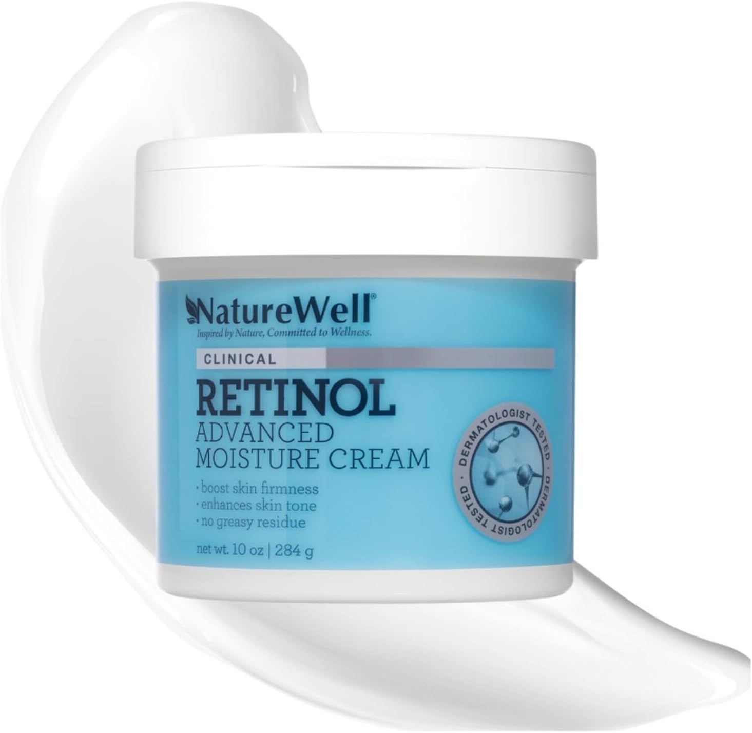 Clinical Retinol Advanced Moisture Cream for Face, Body, & Hands, Boosts Skin Firmness, Enhances Skin Tone, No Greasy Residue, 10 Oz (Packaging May Vary)