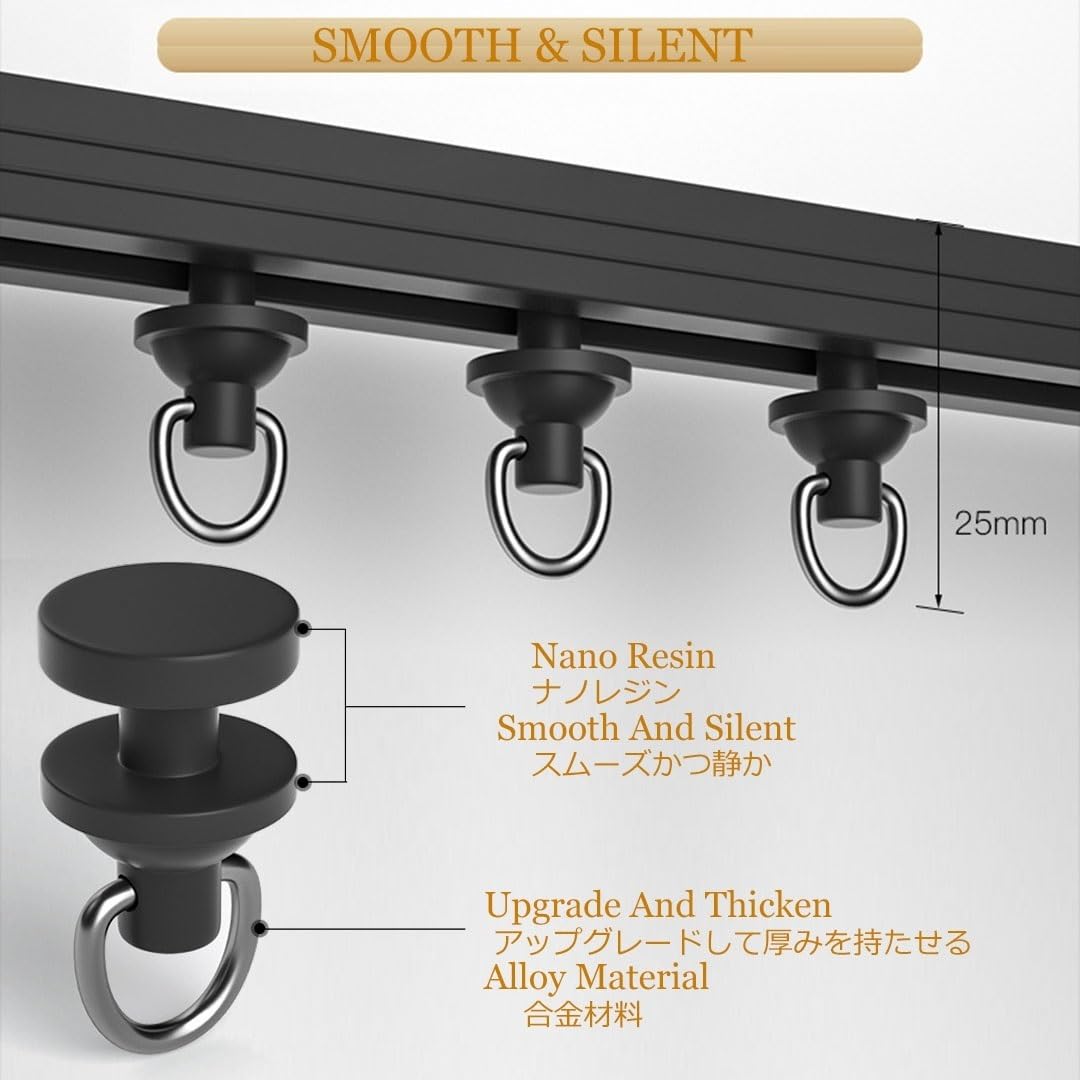 Tringle à rideaux adhésive pour installation au plafond ou au mur - 130 cm - Blanc - Facile à installer - Tenue solide - Parfaite pour la décoration de la maison - Sans perçage - Utilisation