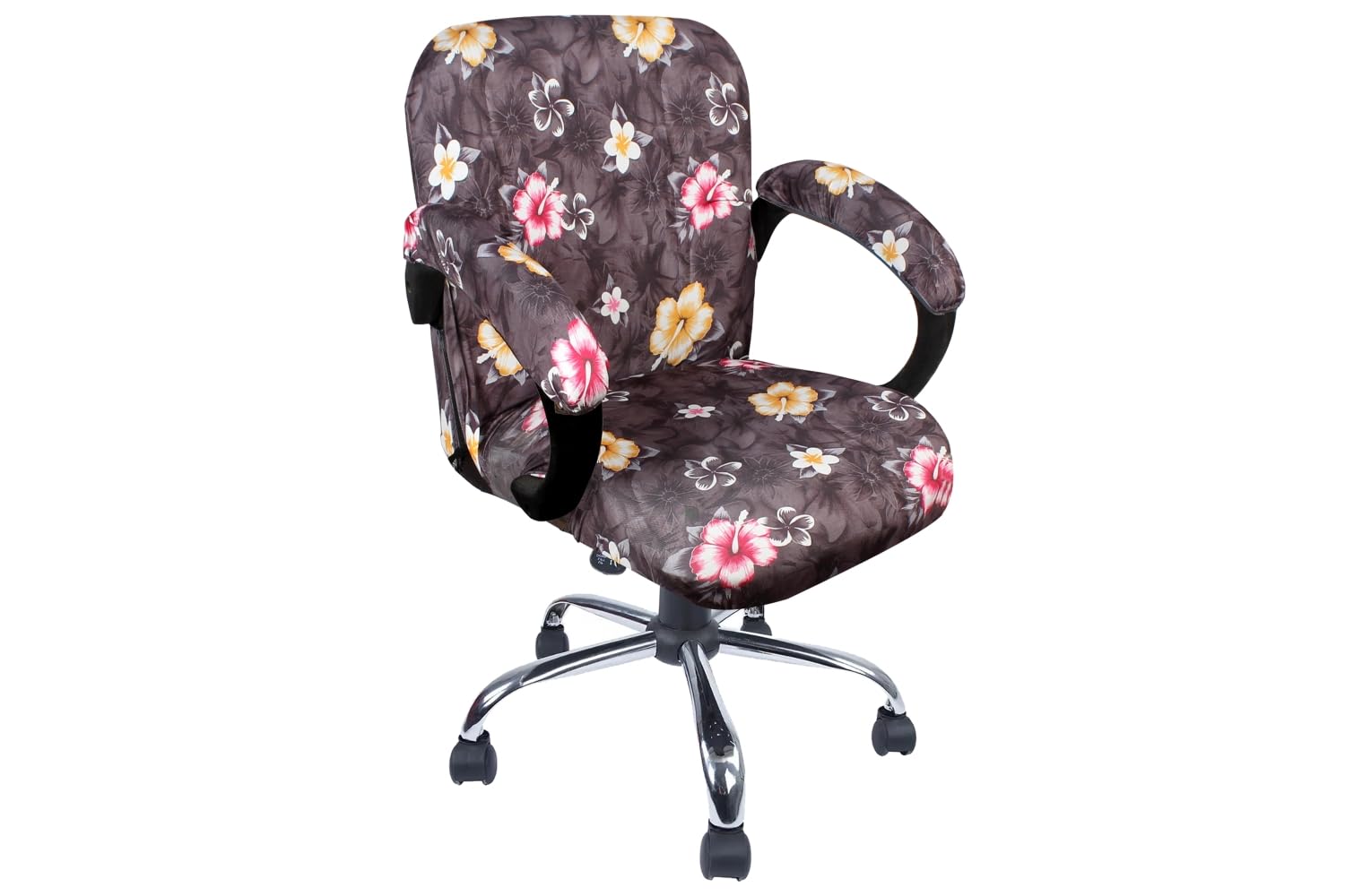 Stylista Elastic Office Chair Cover Protector Seat Slipcovers with Handle Cover, Lycra Spandex, Floral Pattern Grey, 1 Seater, Pack of 2 (B0D4VGR7KL) Amazon Price History, Amazon Price Tracker