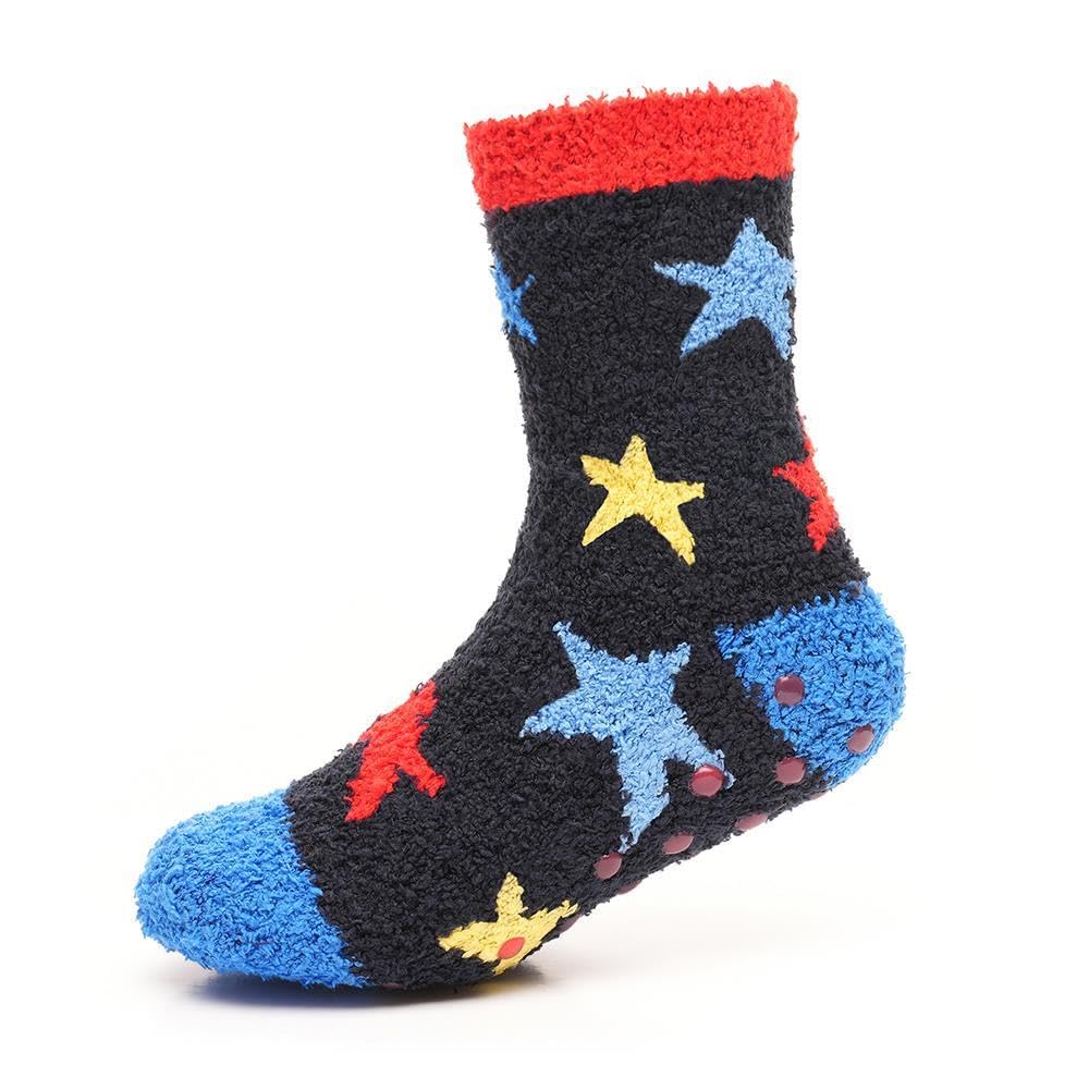 A2z 4 Kids Boys Stars Girls Soft Fluffy Cosy Socks Non Slip Gripper - Socks Az818 _7-10 (12.5-3.5)