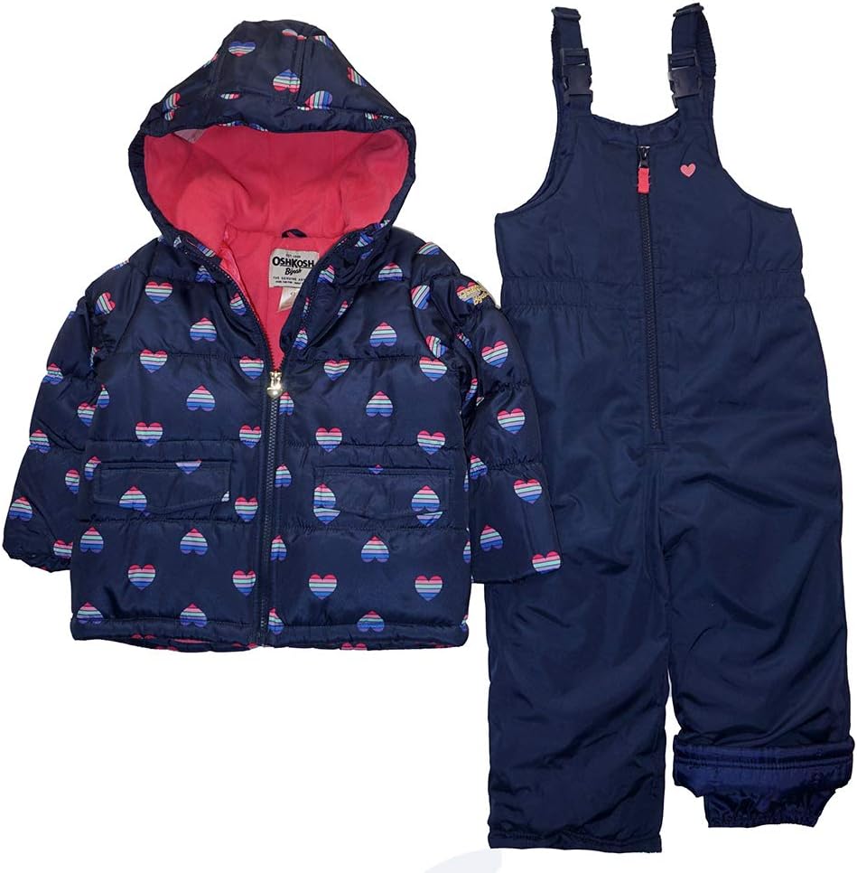 OSHKOSH B'GOSH Girls' Ski Jacket and Snowbib Snowsuit Outfit Set