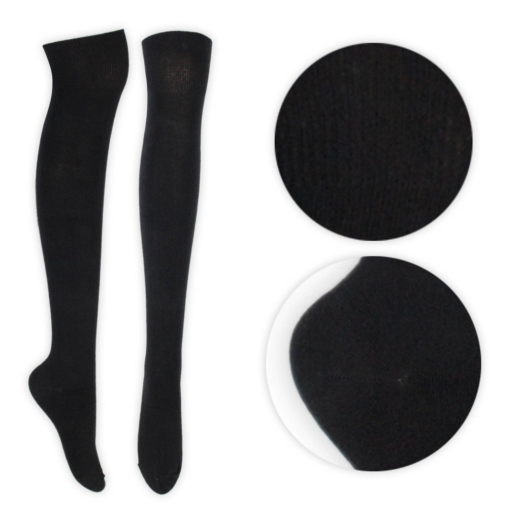 Girls Striped Over The Knee High Cotton Socks UK Foot Size 4-5.5 Cosplay Fancy Dress Up