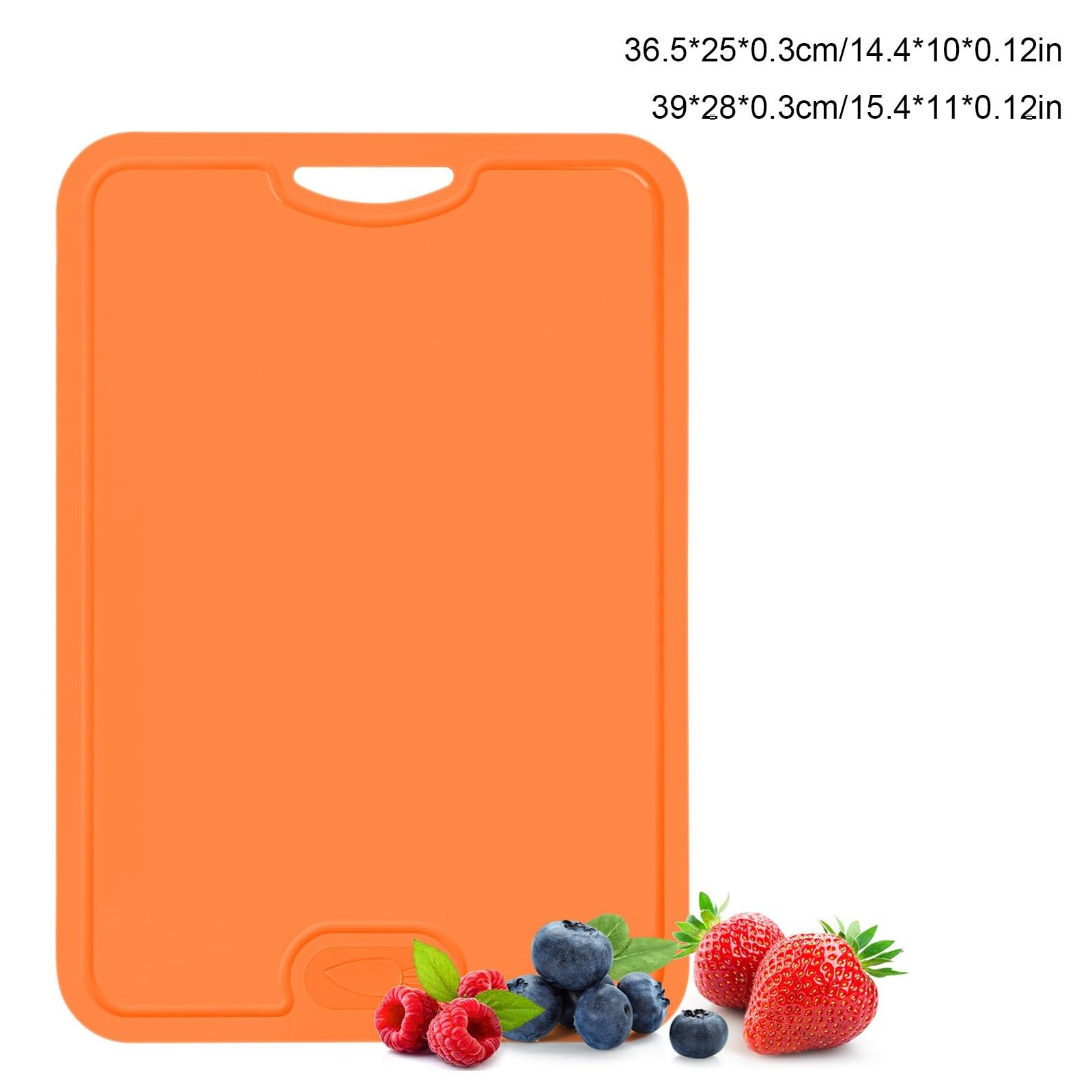 Tabla Cortar Cocina Doble Cara, Tabla de Cortar Cocina TPU, Flexibles, Livianas y Flexibles, Fáciles de Limpiar, se Pueden Colgar, Tapete de Corte para Carne, Queso, Frutas y Verduras(Orange,Medium)
