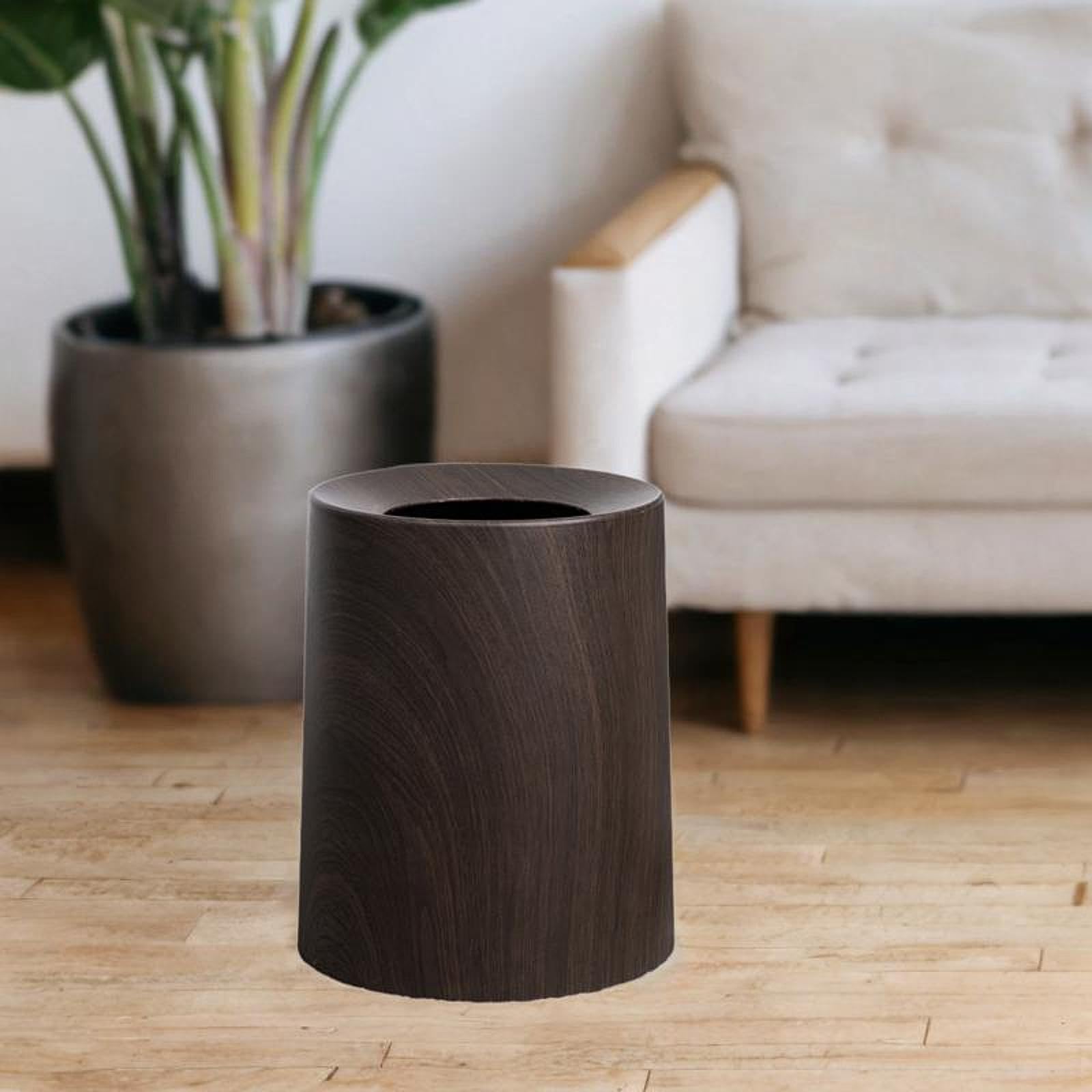 Cestino Gettacarte Decorazione Legno Pattumiera Rotonda Contenitore Carta Bidone Portatile per Bagno Camera Cucina Studio Adatto a Arredamento Interno, S