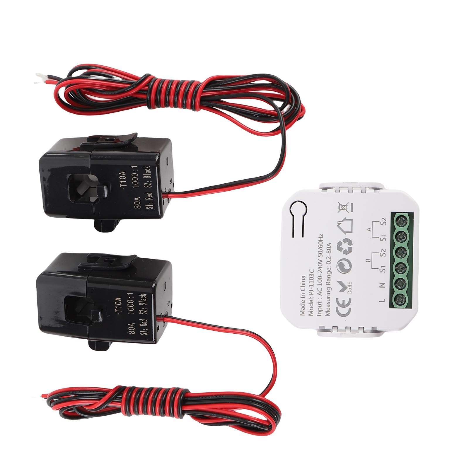 Contatore Elettrico Intelligente, WiFi Monitor con 2 Pinze da