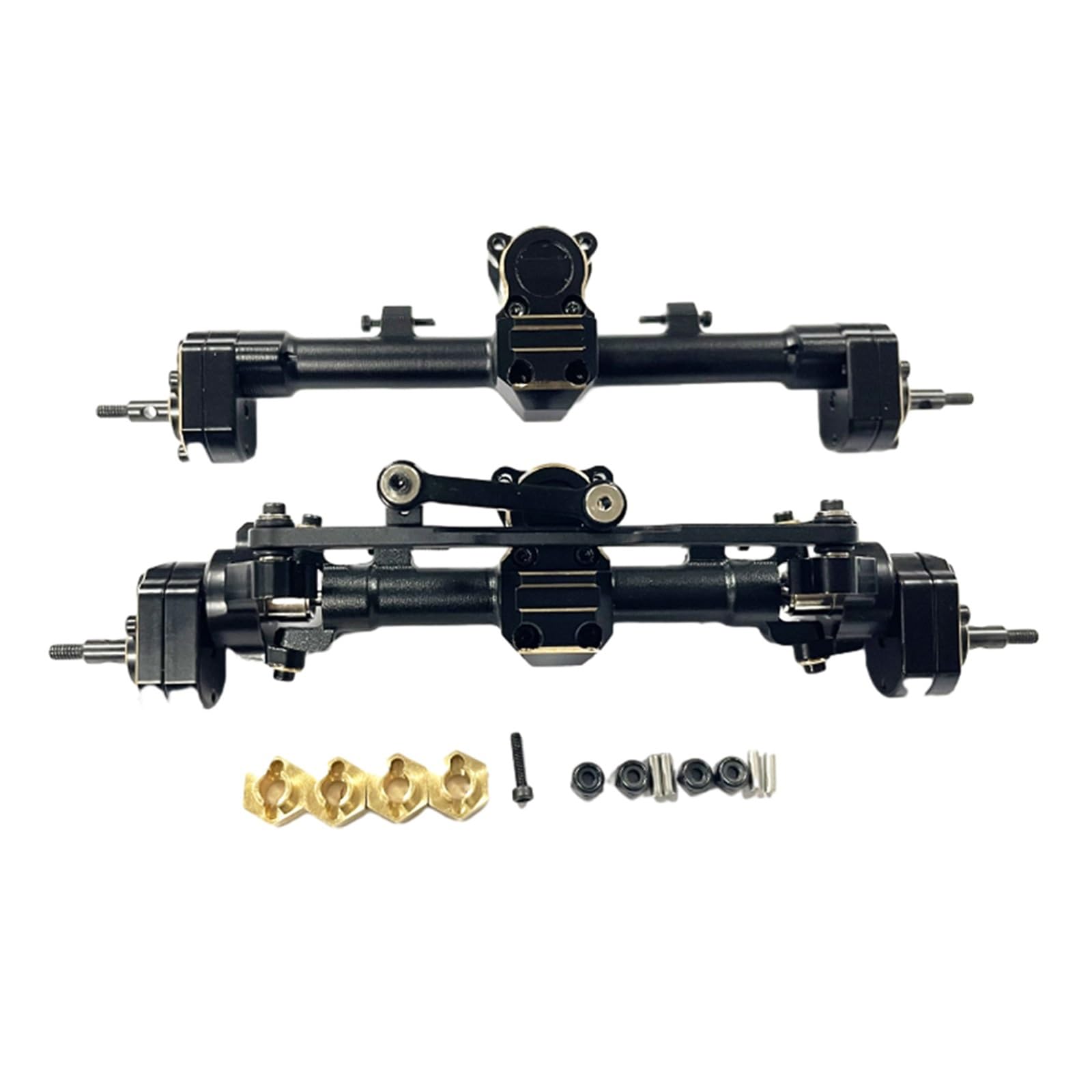 Oś przednia i tylna do 1/24 RC Track Axial SCX24 Gladiator Jlu Mustang C10 Bolt Części do modernizacji samochodu(Black)