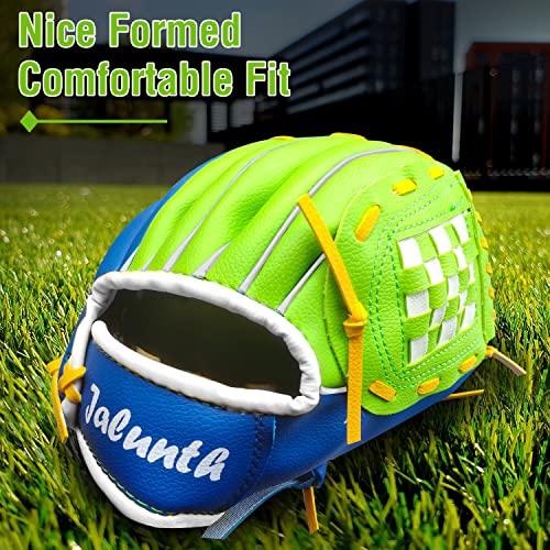 Jalunth Baseball Softball Glove For Youth Junior Outfield Infield Glove 11.25 Inch Left Handed Throw Synthetic Leather Training Fielding Mitts For Age 10 11 12 13 Years Old #TOP4