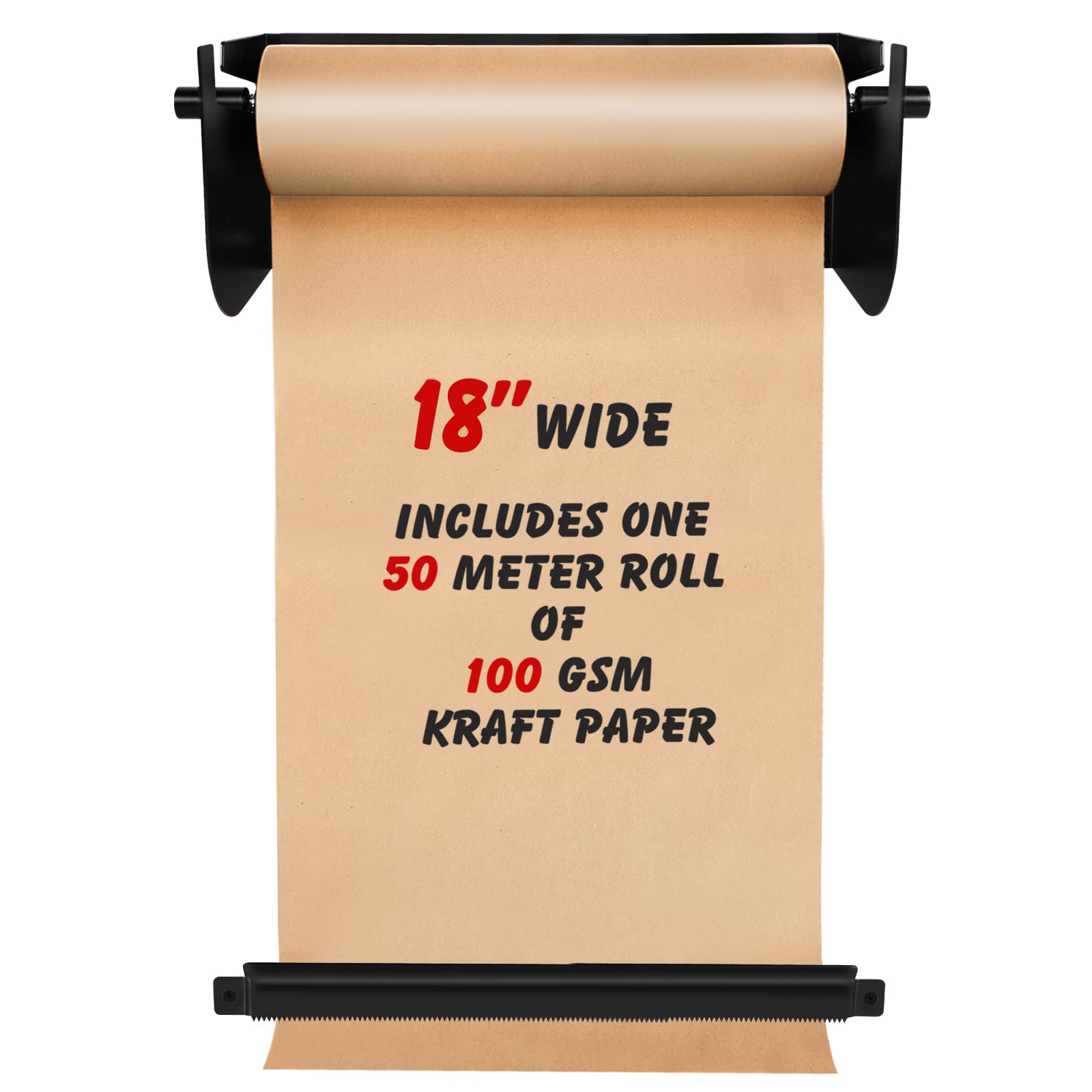ORIENTOOLS 18inch Paper Roll Dispenser and Cutter, Wrapping Paper