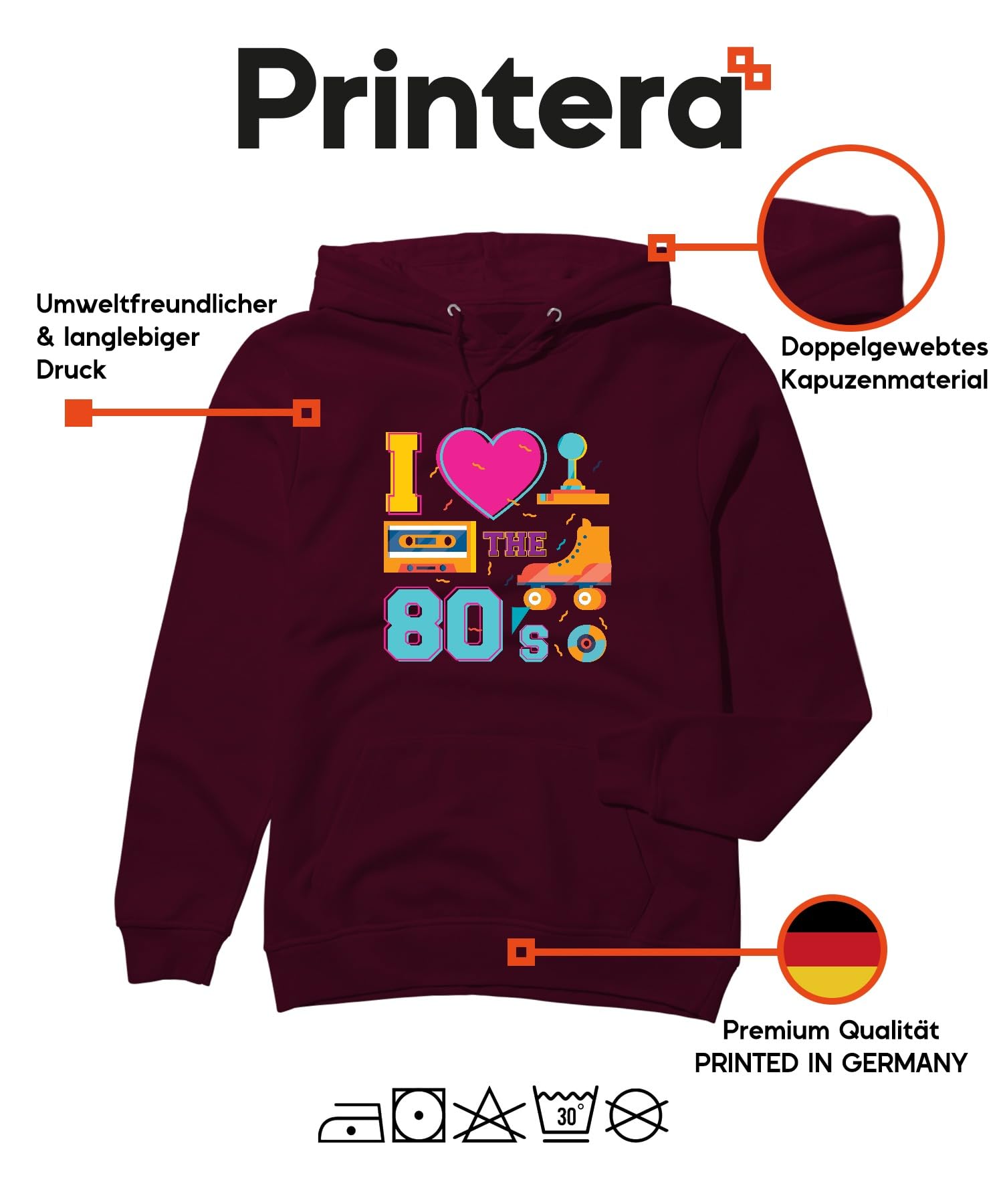 I The 80's Retro 80. nostalgiczne wrotki, kaseta, dyskoteka, impreza, unisex, bluza z kapturem