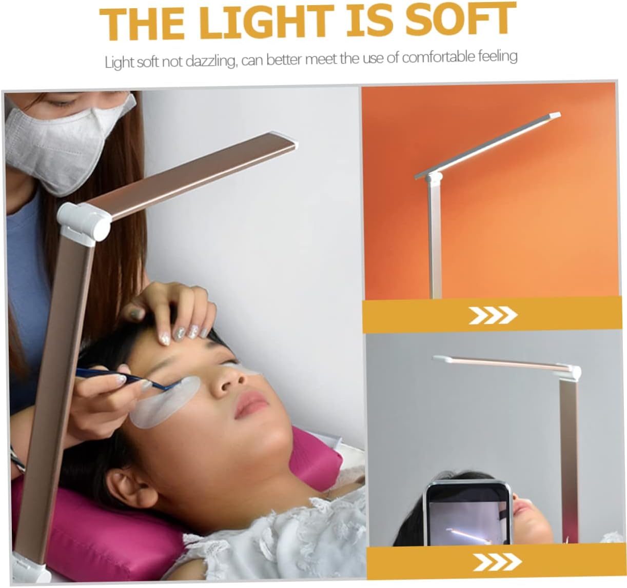 Tofficu Led Nail Table Lamp Professional Beauty Lamp Folding Design Eyebrow Tattooing Light for Home Salon