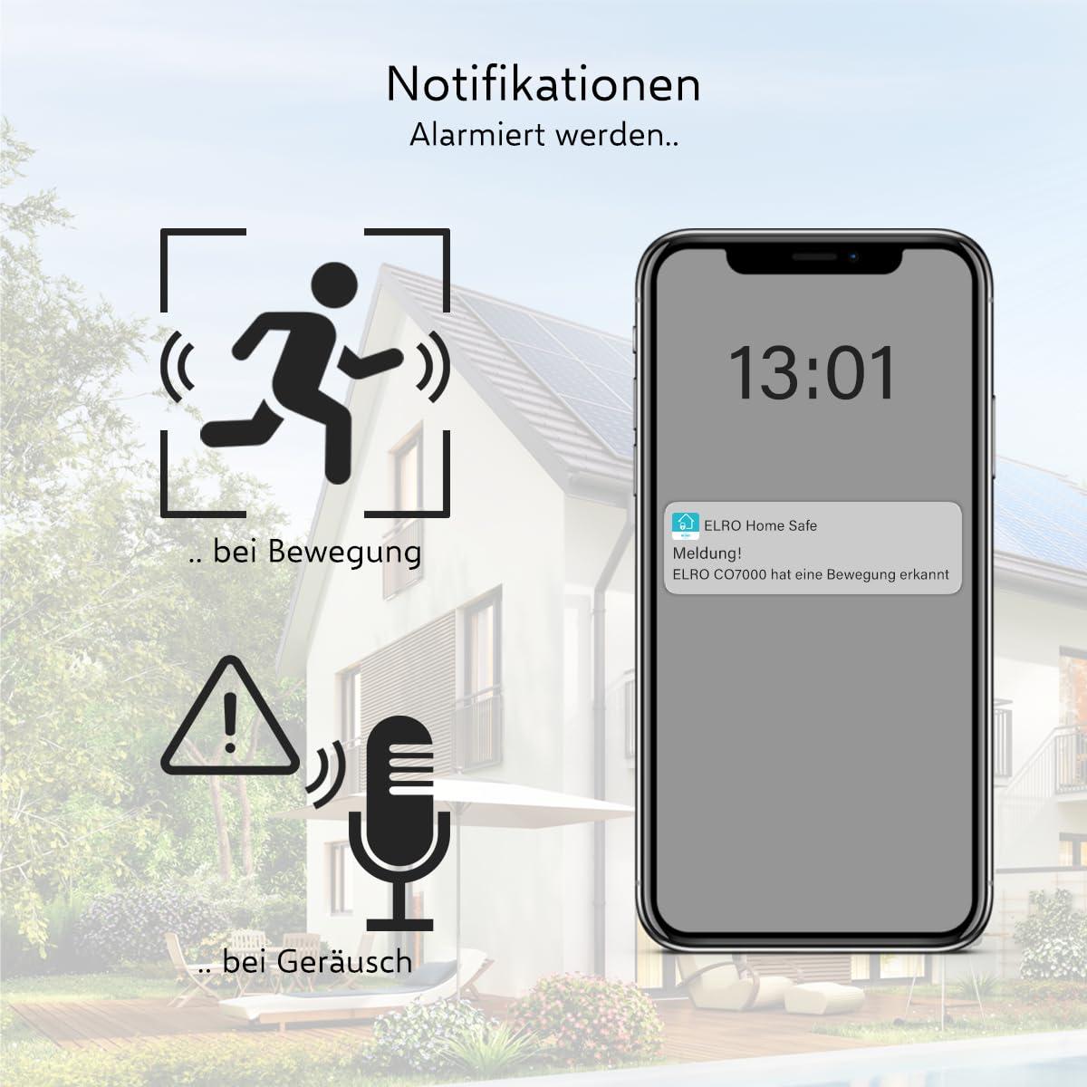 ELRO CO7000 WiFi IP kamera bezpieczeństwa Full HD 1080p, do użytku na zewnątrz, wykrywanie ruchu, widoczność w nocy, wodoszczelność IP66