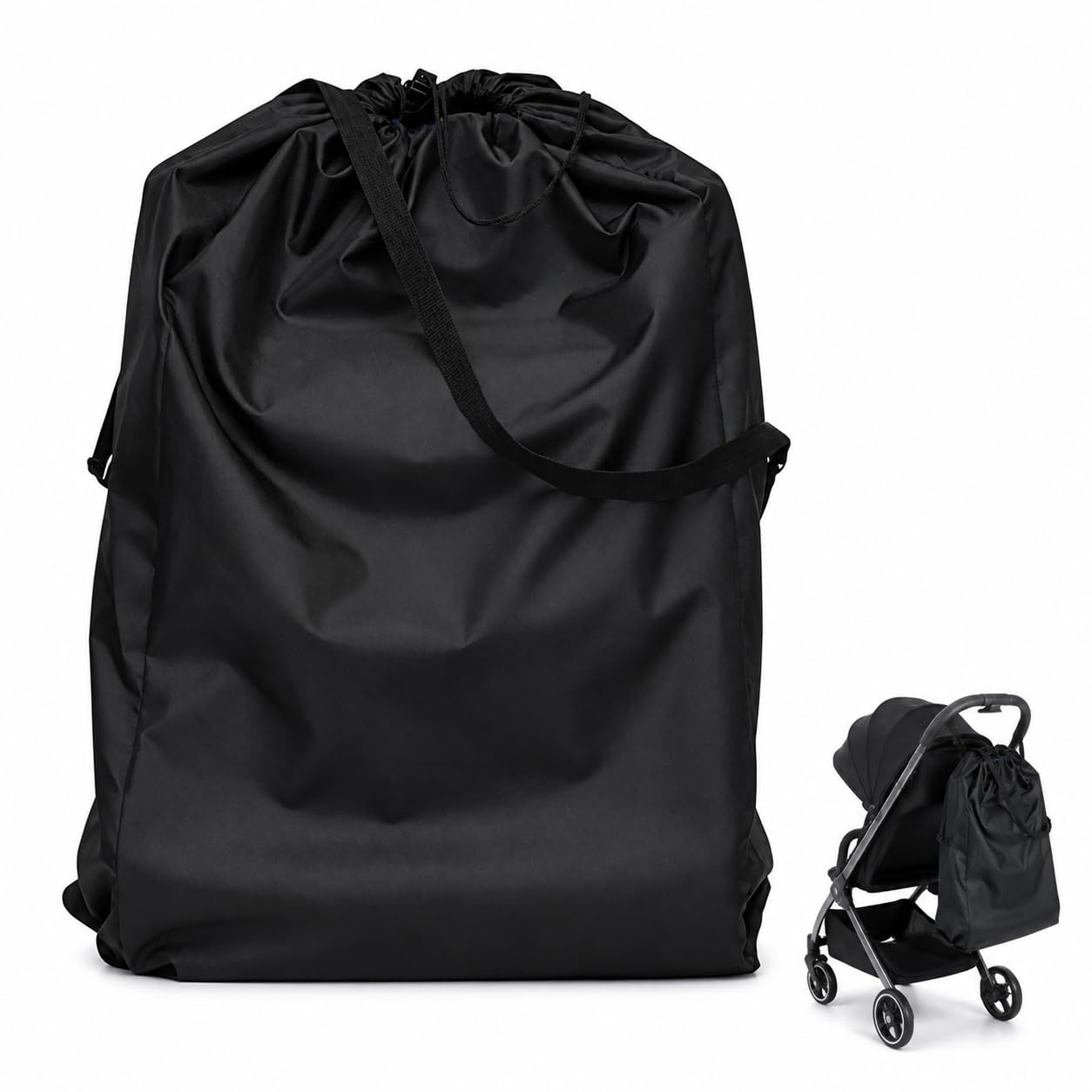 WPQRYUI Stroller Travel Bag for Airplane, Belligern Large Black Pram and Pushchair Transport Cover