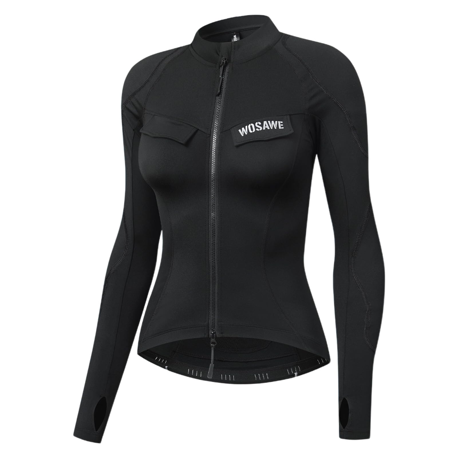 WOSAWE Veste de Running Femme Coupe Ajustée Respirante Haut de Sport pour Workout, Jogging et Yoga