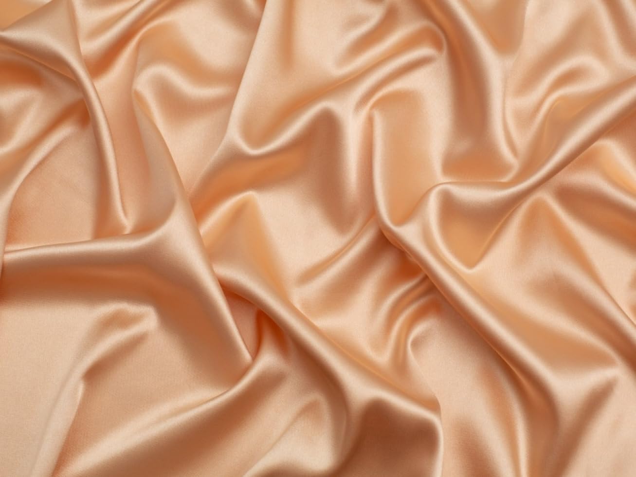 Minerva Peach Stretch Woven Satin Fabric - Per Metre