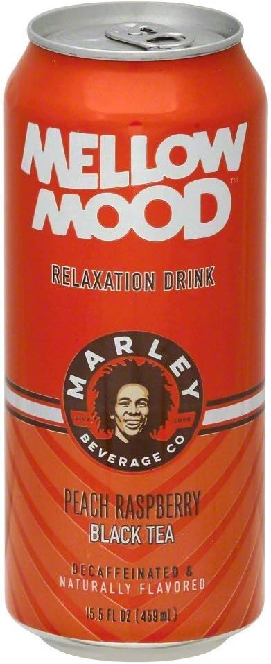 Marley Mellow Mood Relaxation Drink - Peach Raspberry Black Tea - 16fl.oz.(pack of 8)
