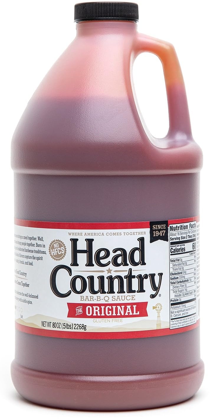 Head Country BBQ Sauce, Original | Sweet & Savory Championship Barbeque Sauce For Chicken, Pork, Ribs & Burgers | 80 Ounce Jug