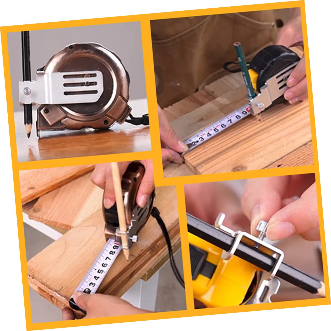 DOITOOL 2pcs Tape Measure Pencil Clip Scribing Tool for Woodworking Projects Easy Installation Compatible Measuring Tapes Convenient Clamp for Precise Marking