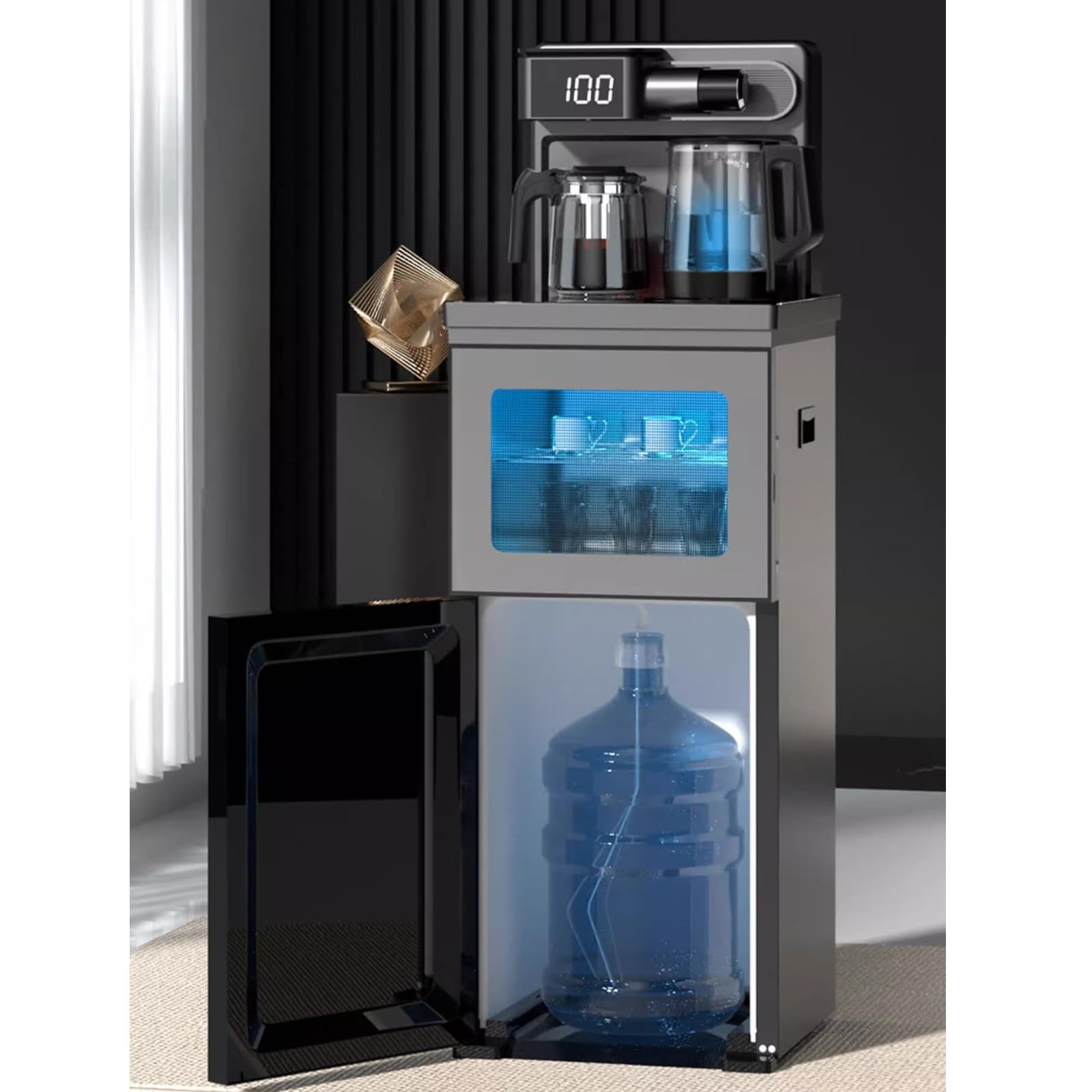 Distributore di Acqua bollente Intelligente Completamente Automatico di Fascia Alta for Uso Domestico della Macchina for la Barra del tè Dispenser di tè a Secchio Montato sul Fondo (Color : Warm)