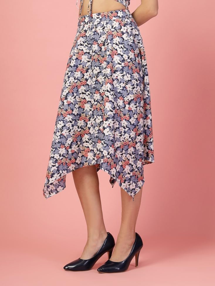 Image of OOMPH! Long Skirts for Women with Handkerchief Hem