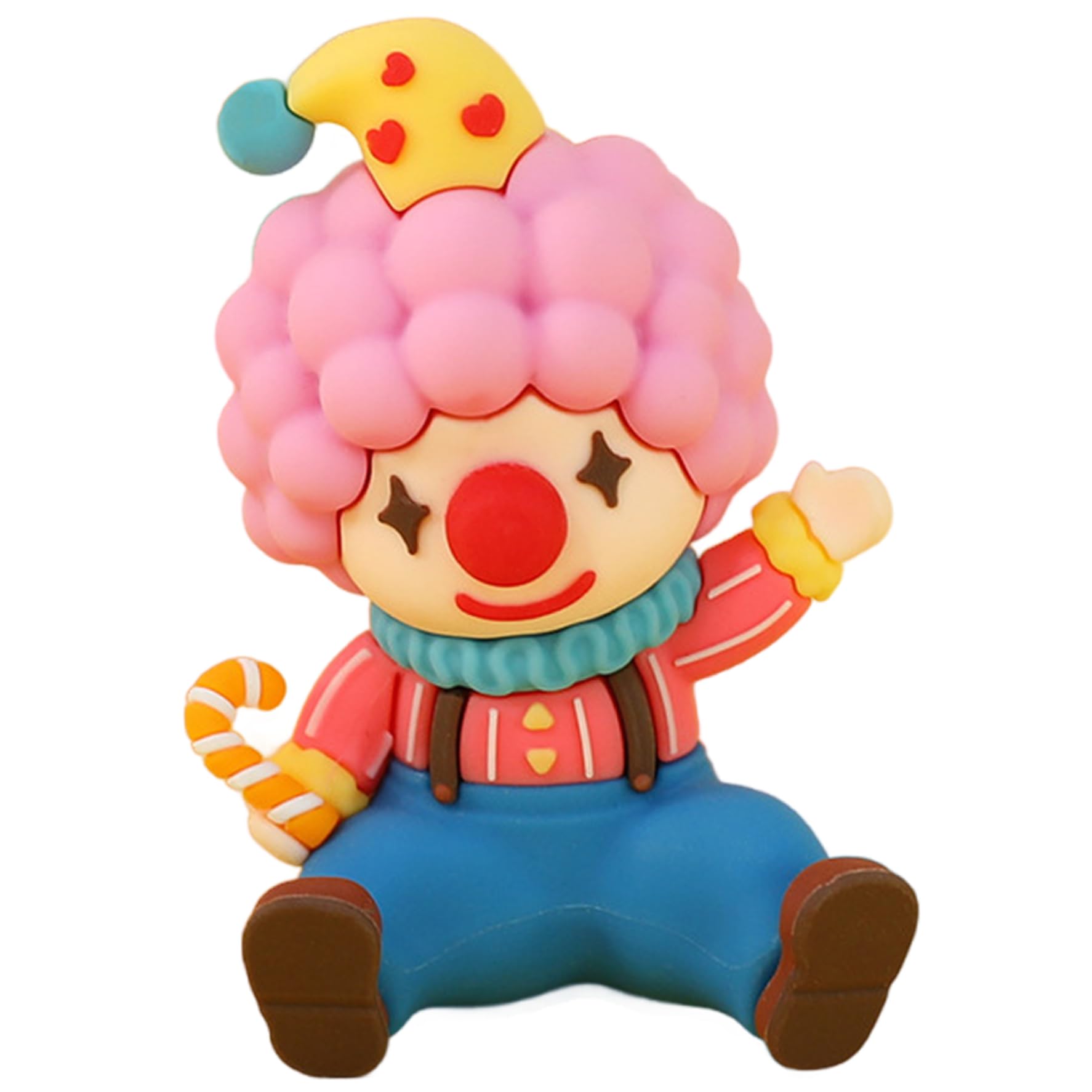 Wedhapy Clown Decor Clown Figurines, Miniature Colourful Circus Decor, Carnival Cake Topper Ornament, Reusable Art the Figure, For Home Office, Style 1