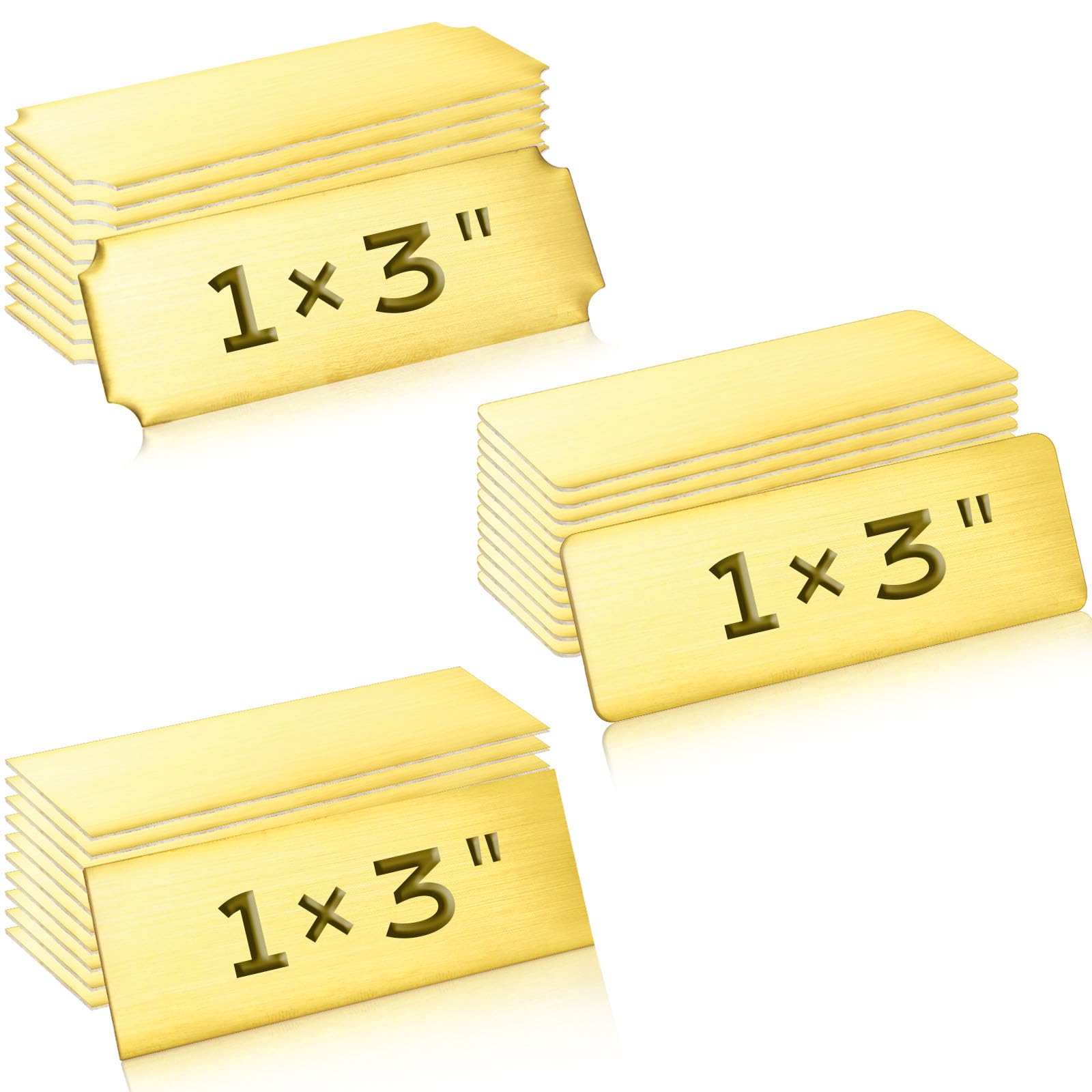 Therwen 30 Pcs Name Plates Laser Engraved Brushed Stainless Steel Plate Personalized Plaque Blank Custom Name Tag Frame Label with Adhesive Backing(