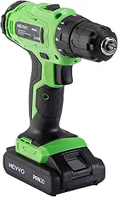 Parafusadeira e Furadeira 20V Potente 1400Rpm 3/8 Engate 10mm Sem Fio Bateria 1300mAh Recarregável Bivolt Torque Variável 18 Níveis 35Nm Profissional PFN20 NEVVO