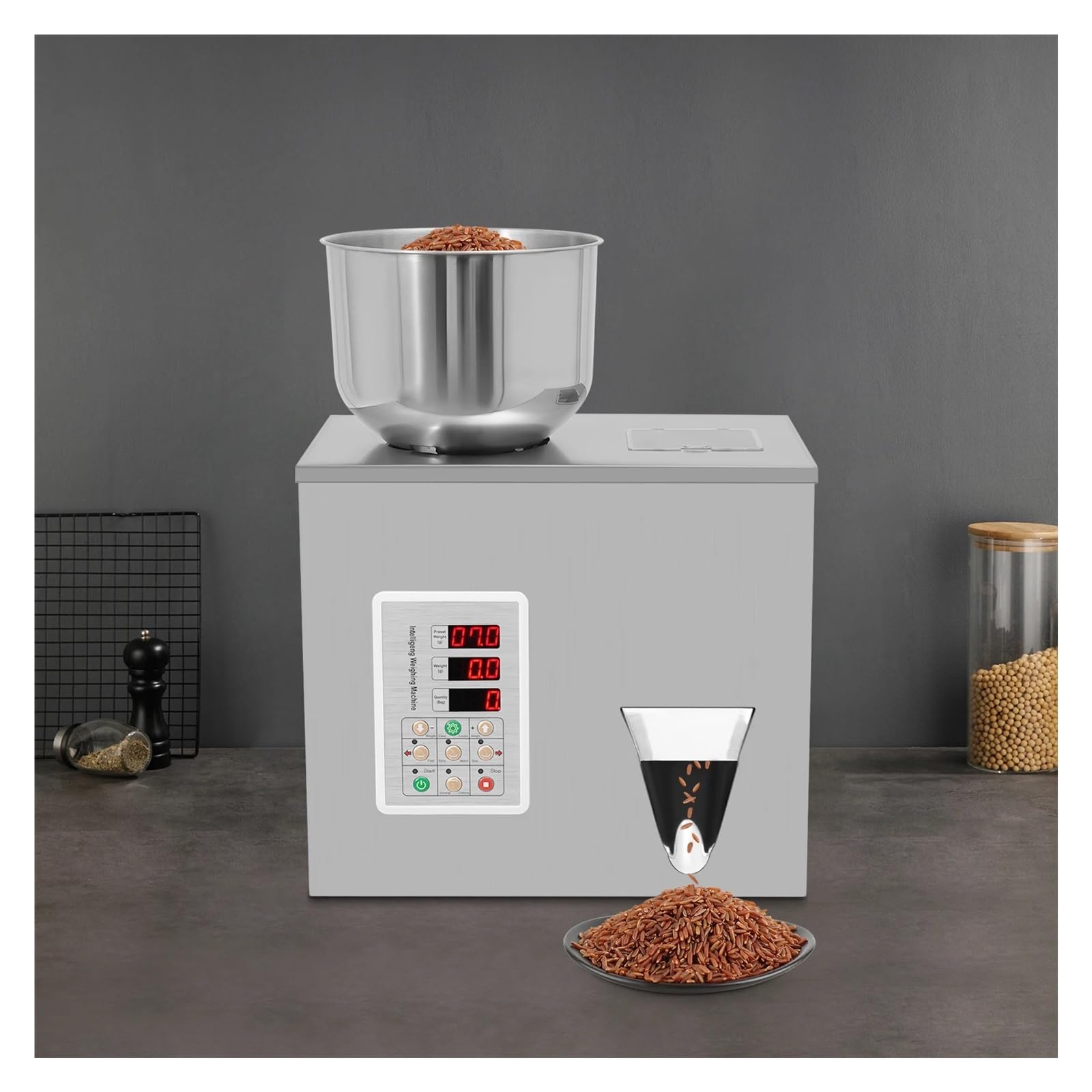Máquina Envasadora De Polvo 1 A 50 G, Llenadora Con Pesaje Partículas, For Gránulos Té, Semillas Y Granos Llenado RáPido Y Preciso