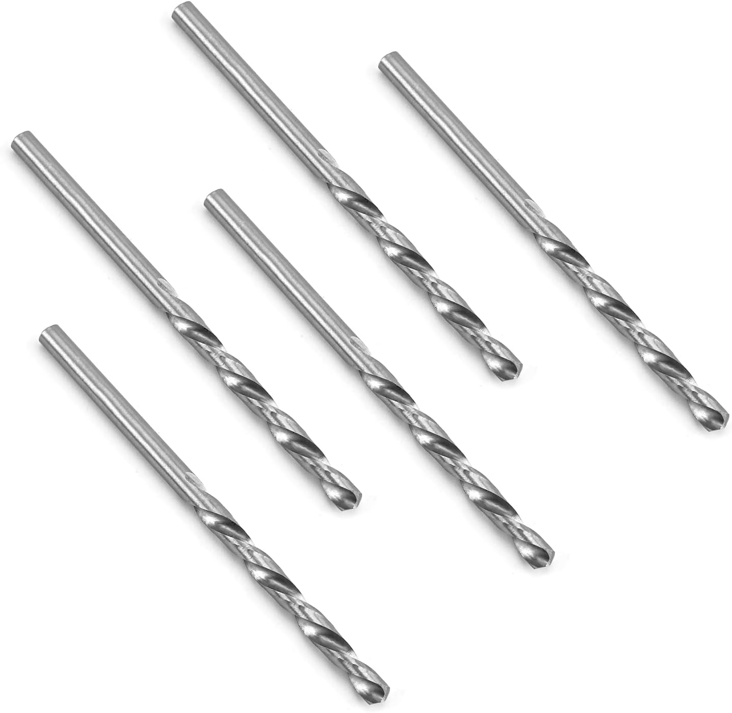 Auniwaig 5pcs Twist Drill Bit, 3.5mm HSS-6542 Straight Shank Drill Bit- 135° Tip, for Metal, Steel, Wood, Plastic, Copper, Aluminum Alloy, Stainless Steel Silver