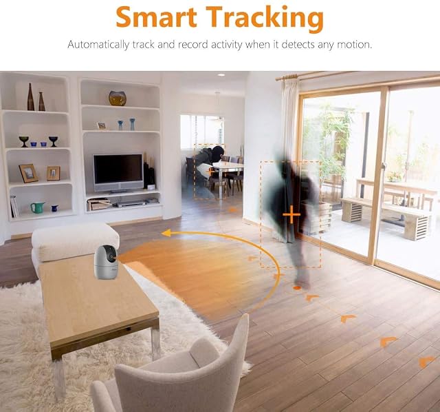 Foto 7 de 7 de Cámara de seguridad interior 1080P 360°Pan/Tilt AI humano/detección de sonido, cámara IP WiFi, monitor de bebé