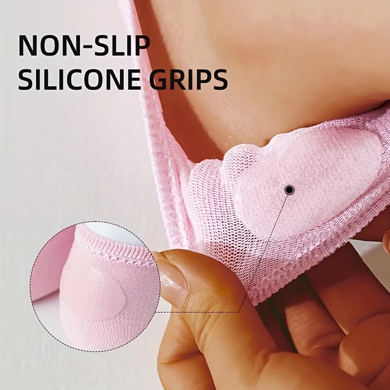 No show socks womens 6-9,10 pairs,cotton low cut invisible socks,non slip heel,plain casual4