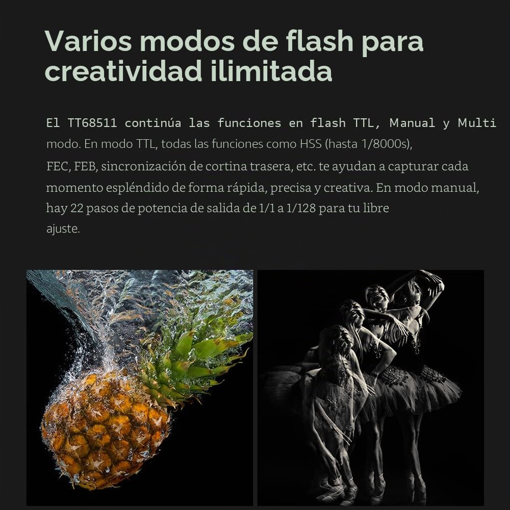 GODOX TT685II-C E-TTL Speedlite - Sistema inalámbrico X de Alta Velocidad 2,4 G, Compatible con Canon Blitz 1100D 1000D 7D 6D 60D 50D 600D 500D