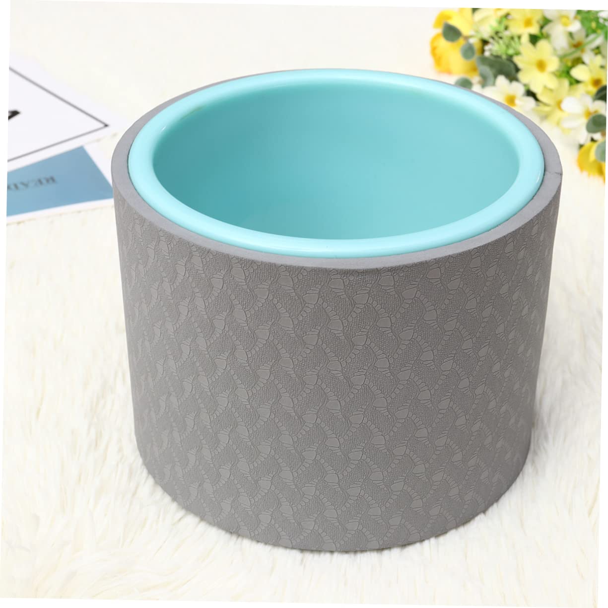 Abaodam Ruota Yoga Abs Blu da 6,5 Pollici per Allenamento Pilates e Fitness, Leggera e Resistente Fino a 300kg, per Esercizi a Terra e Rafforzamento Muscolare