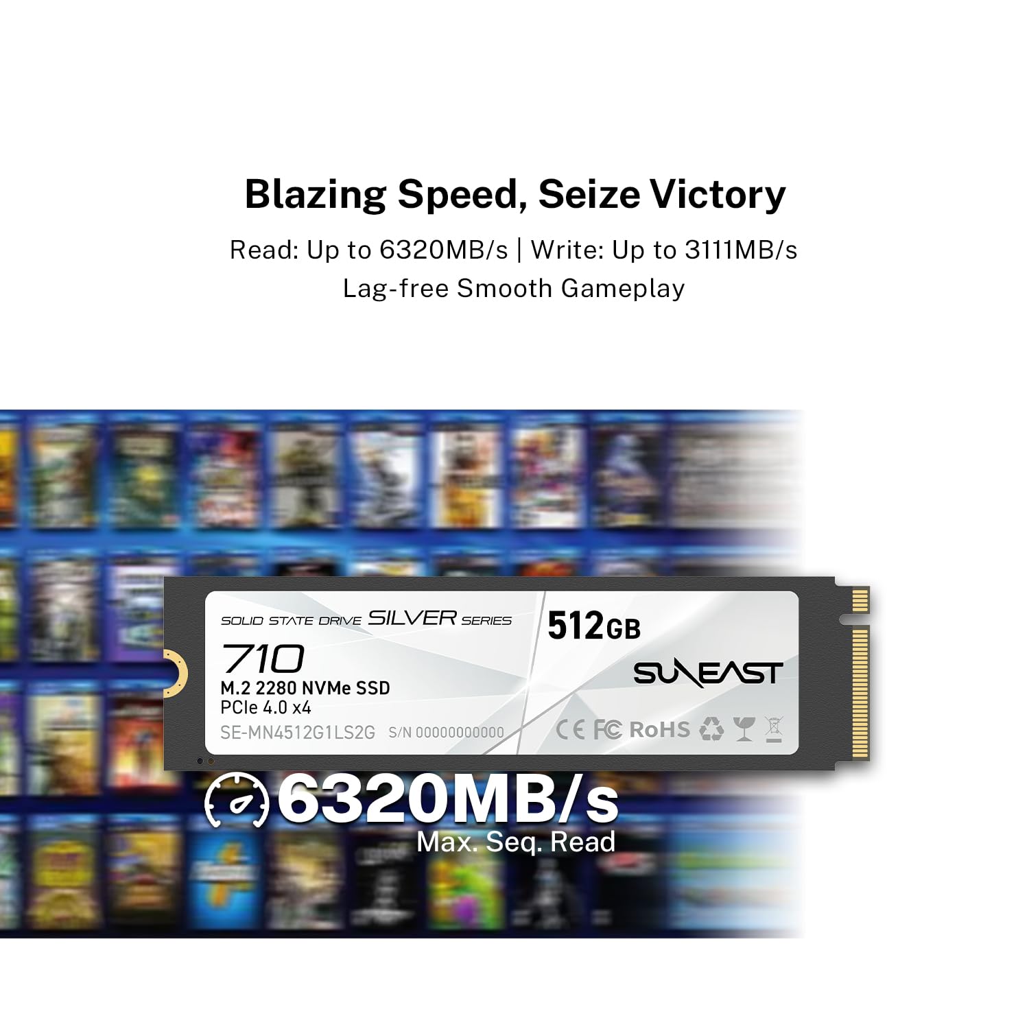 Amazon | SUNEAST 512GB M.2 2280 PCIe4.0 NVMe Gen4x4 ゲーミングSSD