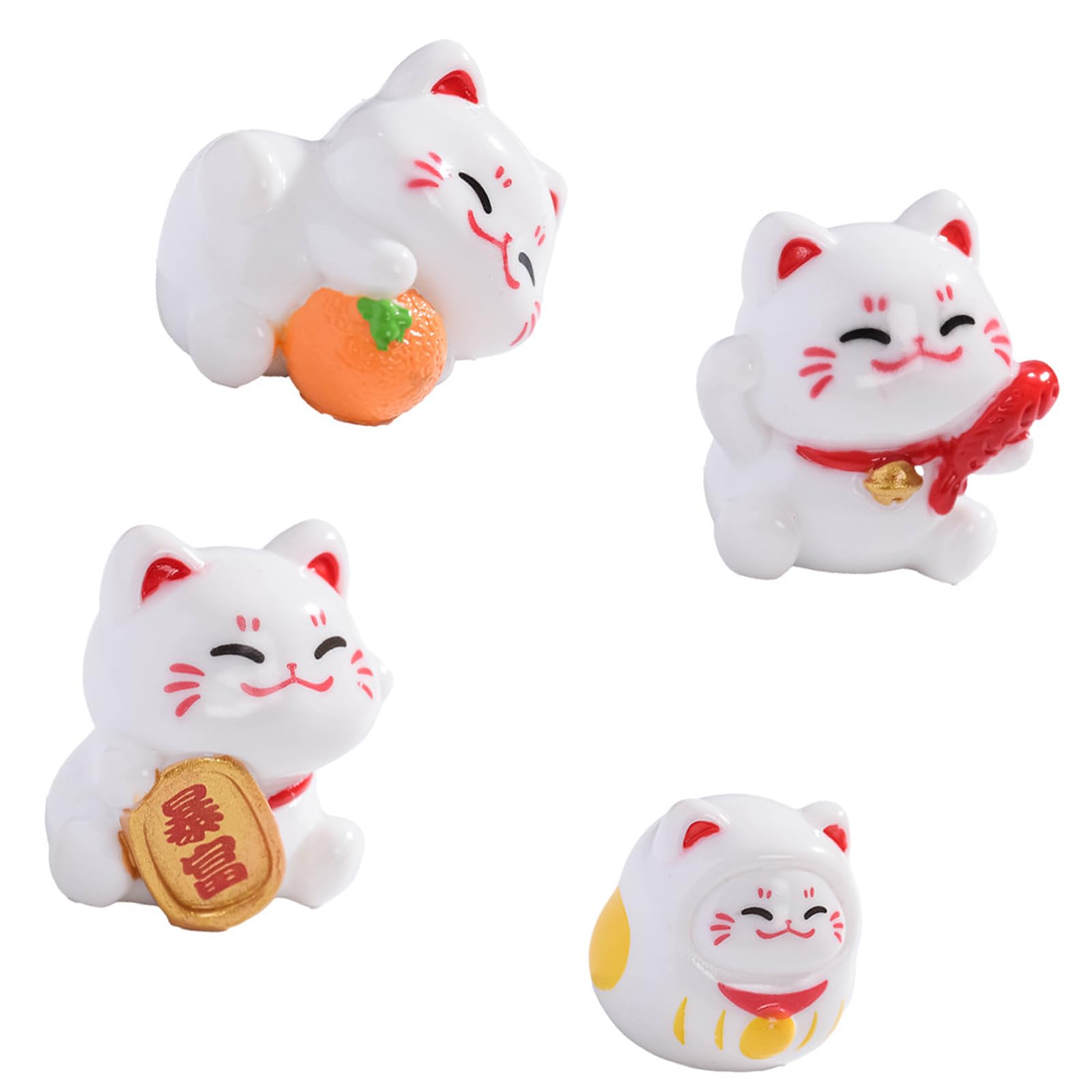 Lerpwige Lovely Cats Statue Shelf Display for Chinese NewYear Festival Table Decor Lovely Miniature Cats Figurine Statue Display Figure