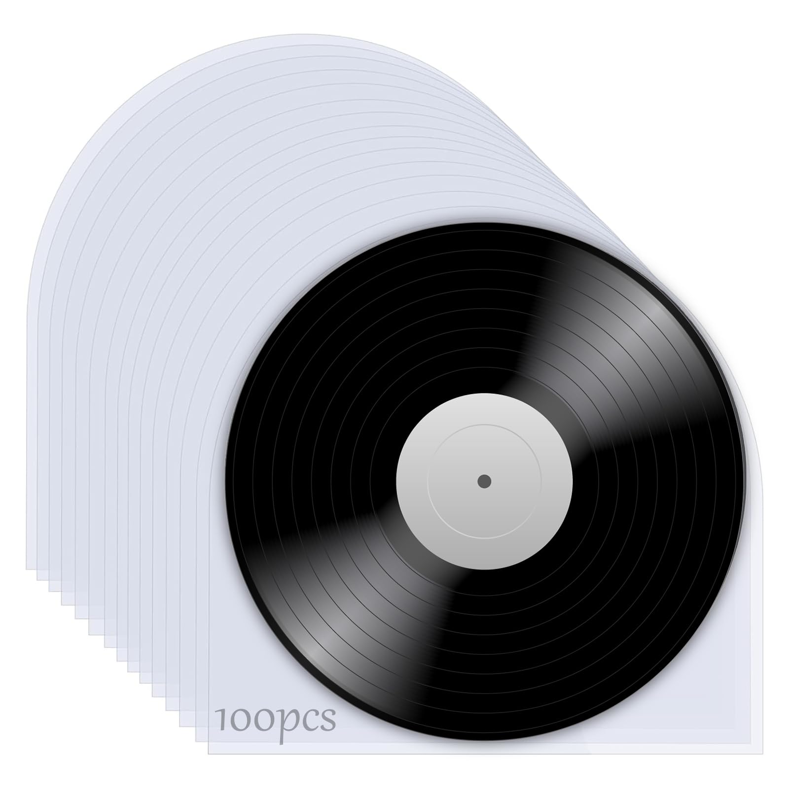 100-Pack Vinyl Record Inner Sleeves, Anti-Static Dust Protection for 12-Inch Records, Durable Storage for Vinyl Lovers