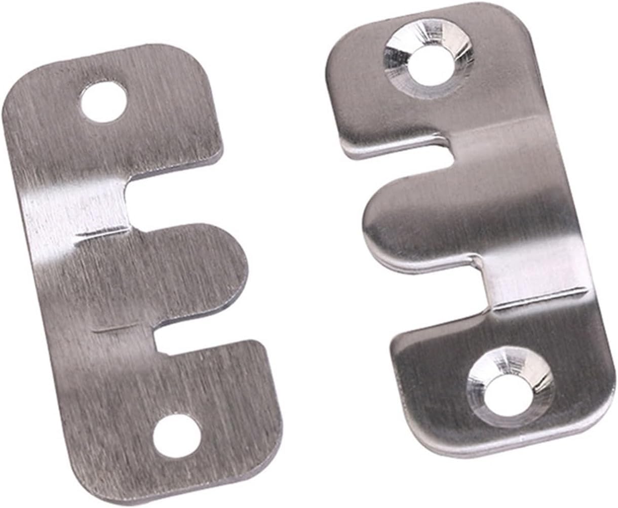 Kyuepong Silver Interlock Hanging Buckle, 3 Sets Hook Buckles Frame Photo Mirror Hooks Flush Bracket Connecting Hardware,44*19Mm