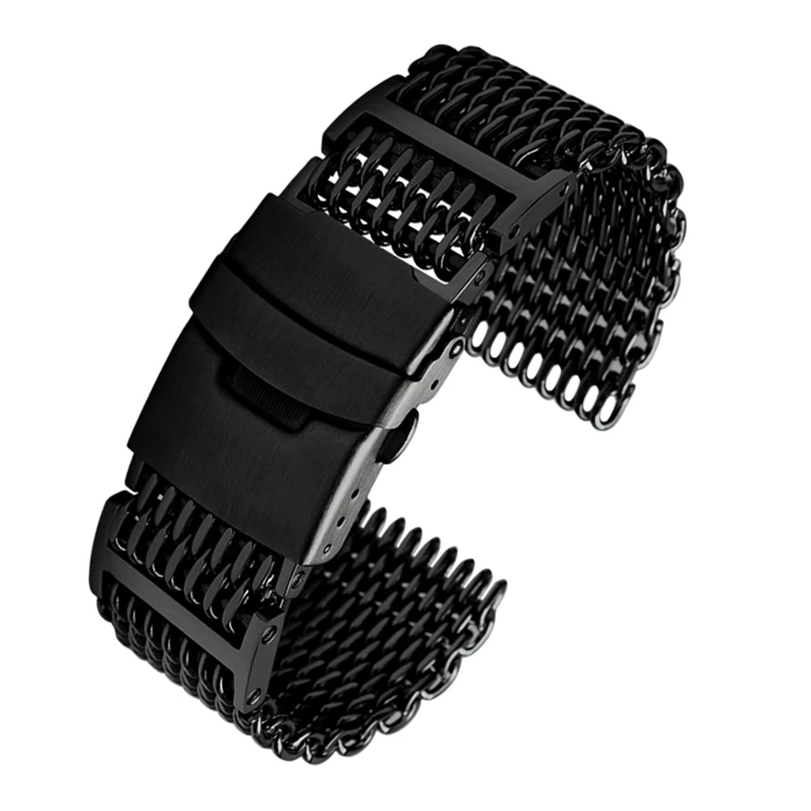 Watchband Metal Strap Mesh Bracelet 20 22mm Suitable For Daily Wear(G29-02-black,22mm)