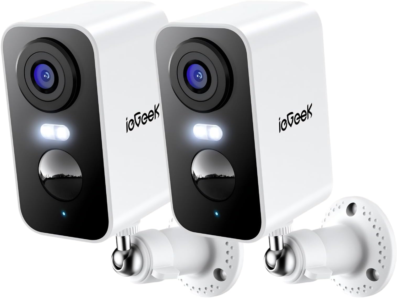 Security Cameras Wireless Outdoor 2-Pack, 2K WiFi Surveillance Camera for Home Security, Battery Powered Security Cameras with Siren & Spotlight, AI Detection, App for Phone, IP65 Waterproof