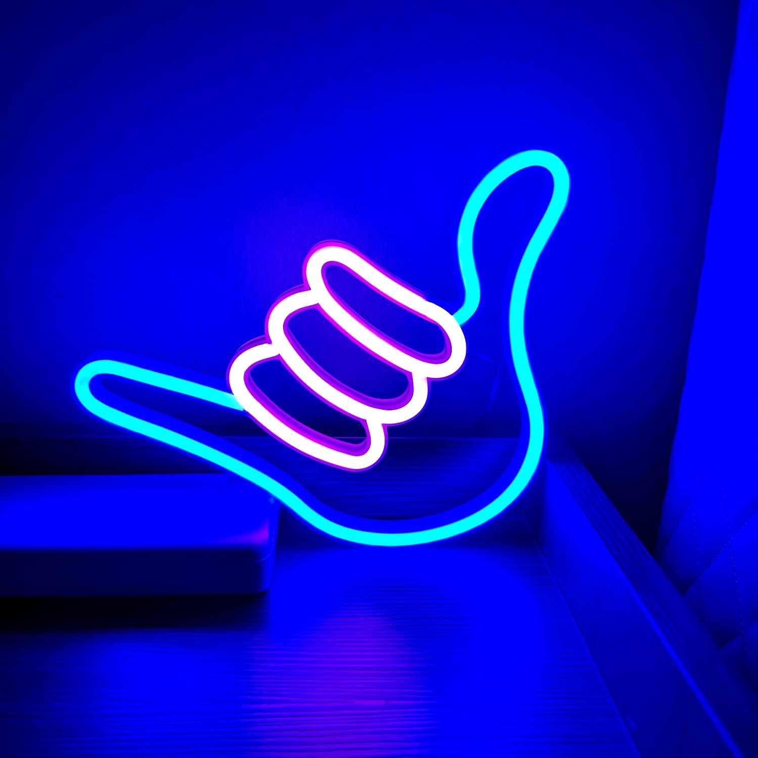 Stylish 666 Gesture Neon Sign Atmosphere Light Vibrant Decorative Illumination for Bar & Lounge Interiors Enhancing Nightlife Ambiance(Warm Yellow) — image 1