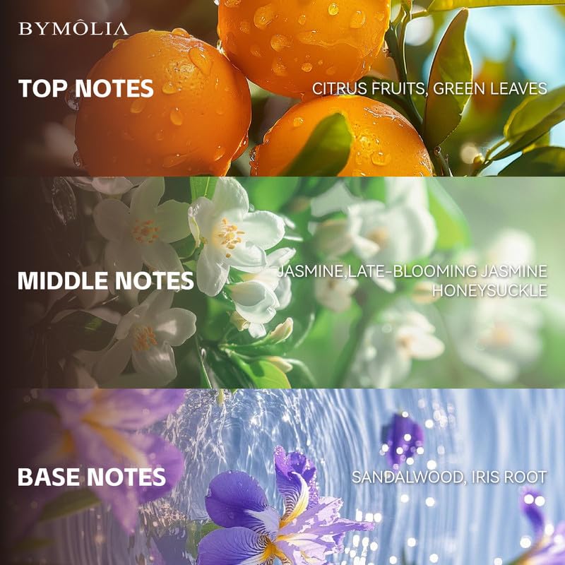 Miniatura 3 de BYMOLIA Lumiflora Perfume  Aceite de fragancia personal adictivo de larga duración  Frutas cítricas y aroma de jazmín Eau de Parfum, 1.7 onzas