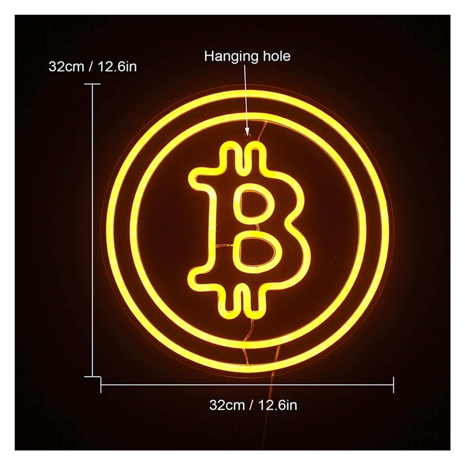 Amazon.co.jp: ビットコイン型ネオンサイン 壁装飾用 屋内用 LED
