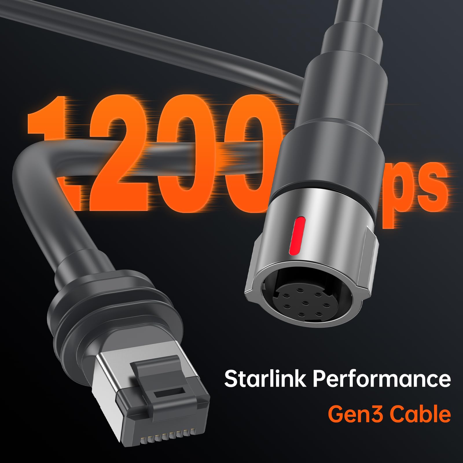 EDUP LOVE Starlink Performance Gen 3 - Cavo di prolunga impermeabile, 10 m, cavo di rete Cat 6 ad alta velocità per satellite rettangolare Starlink Gen3, plug-and-play, resistente alle intemperie e