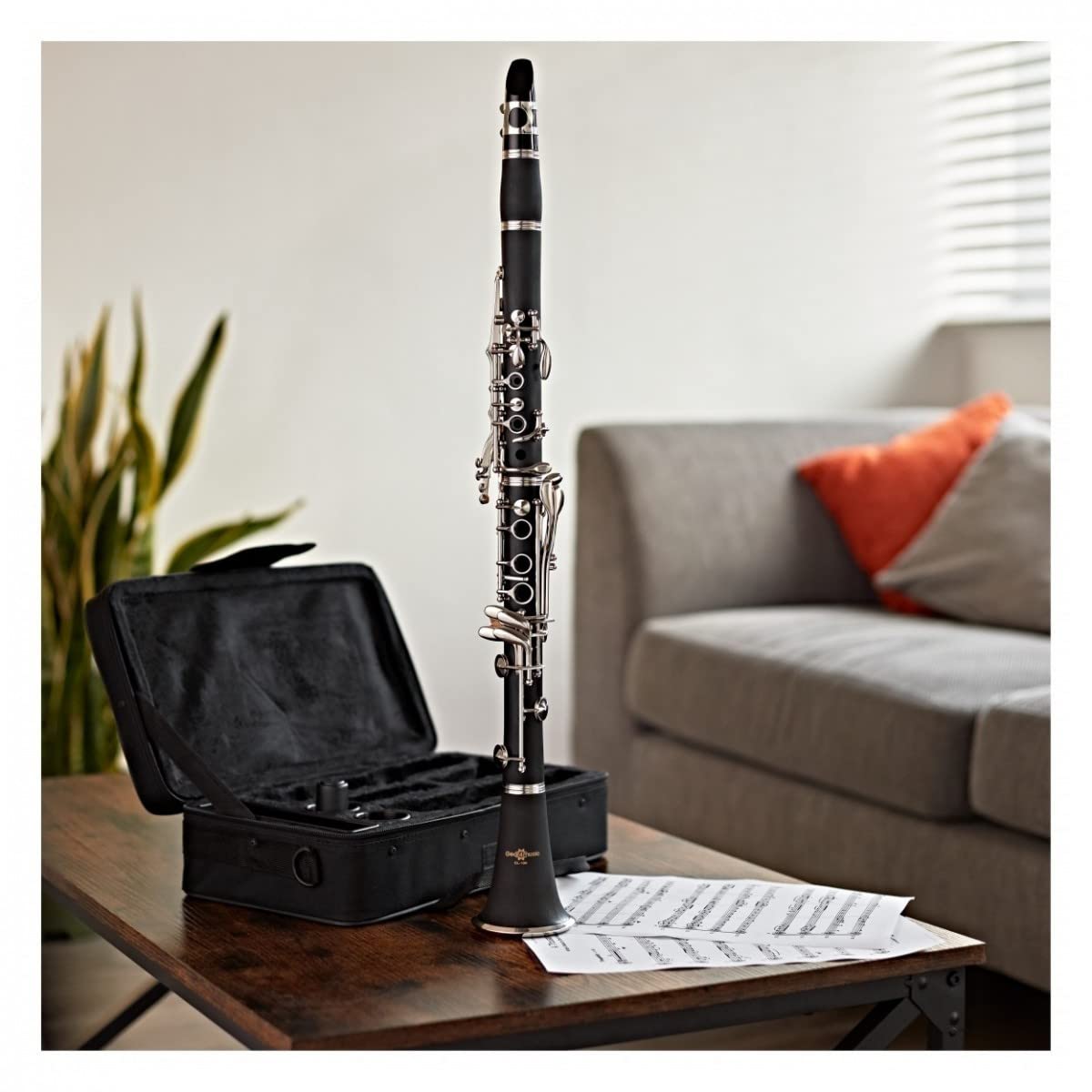 Gear4music Clarinete para principiantes en Si bemol con estuche rígido, cañas y accesorios - Clarinete para estudiantes en Si bemol