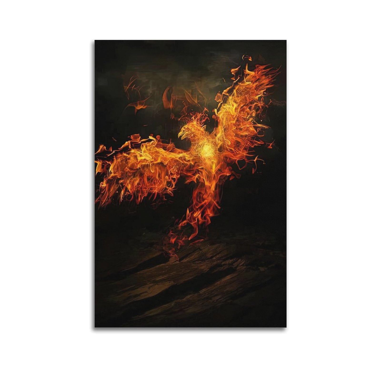 DLJGDS Mythical Phoenix in Fiery Flight, Abstract Art Piece for Decor Decorative Painting Canvas Wall Posters And Modern Family Bedroom Decor 24x36inch(60x90cm)