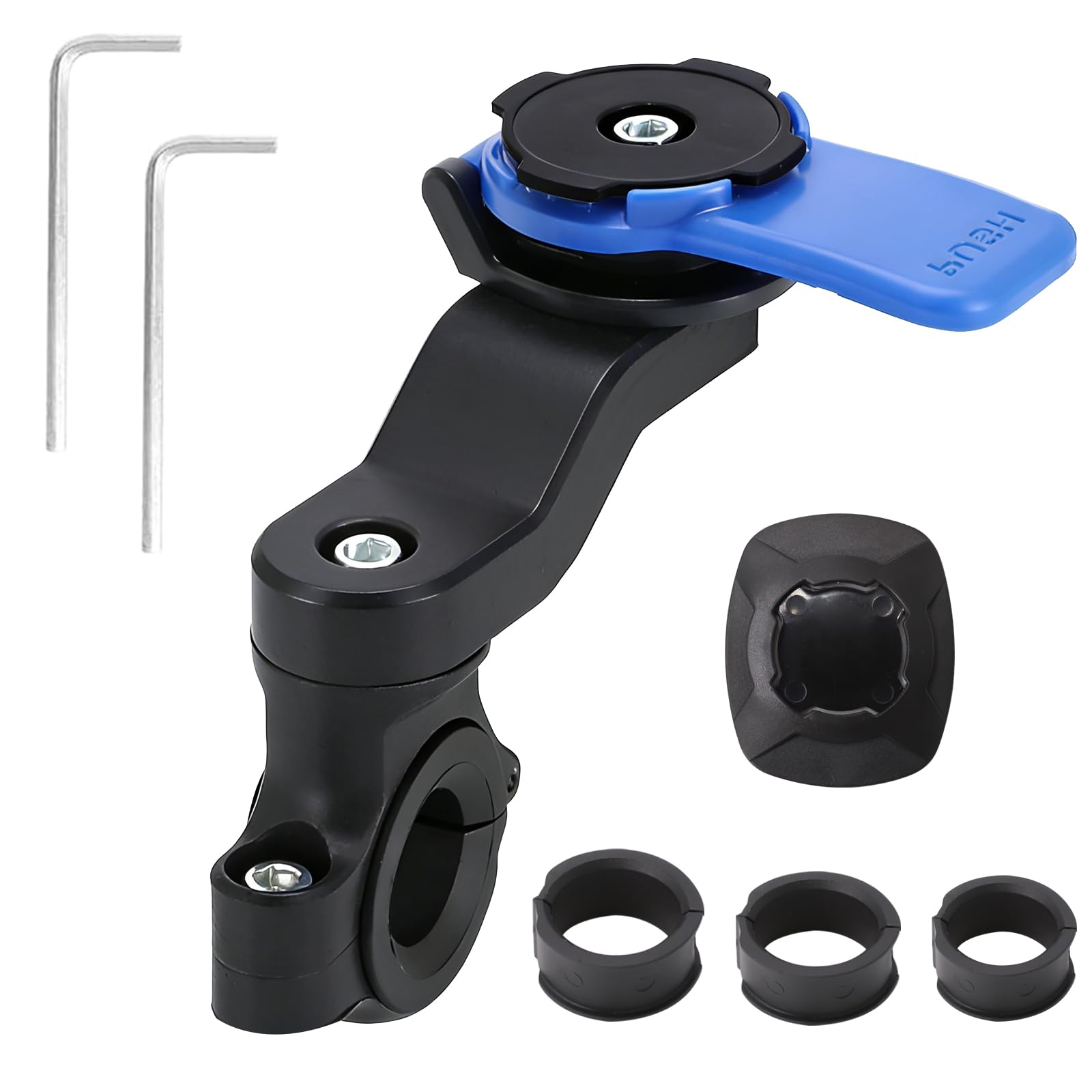 Supporto Manubrio per Moto, Universale Supporto per Bicicletta Staccabile Girevole a 360° per Smartphone da 4,7 a 7,2 cm, Porta Cellulare per Bicicletta Moto Veicolo Elettrico