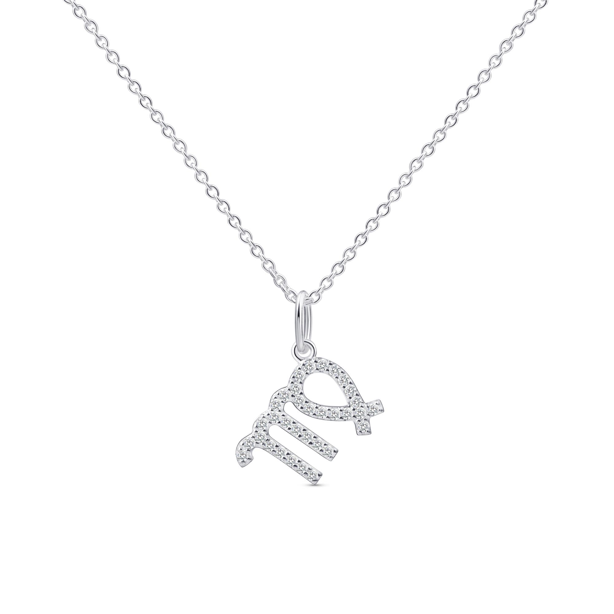 Amberta Collana Segno Zodiacale in Argento Sterling 925 con Zirconi per Donna