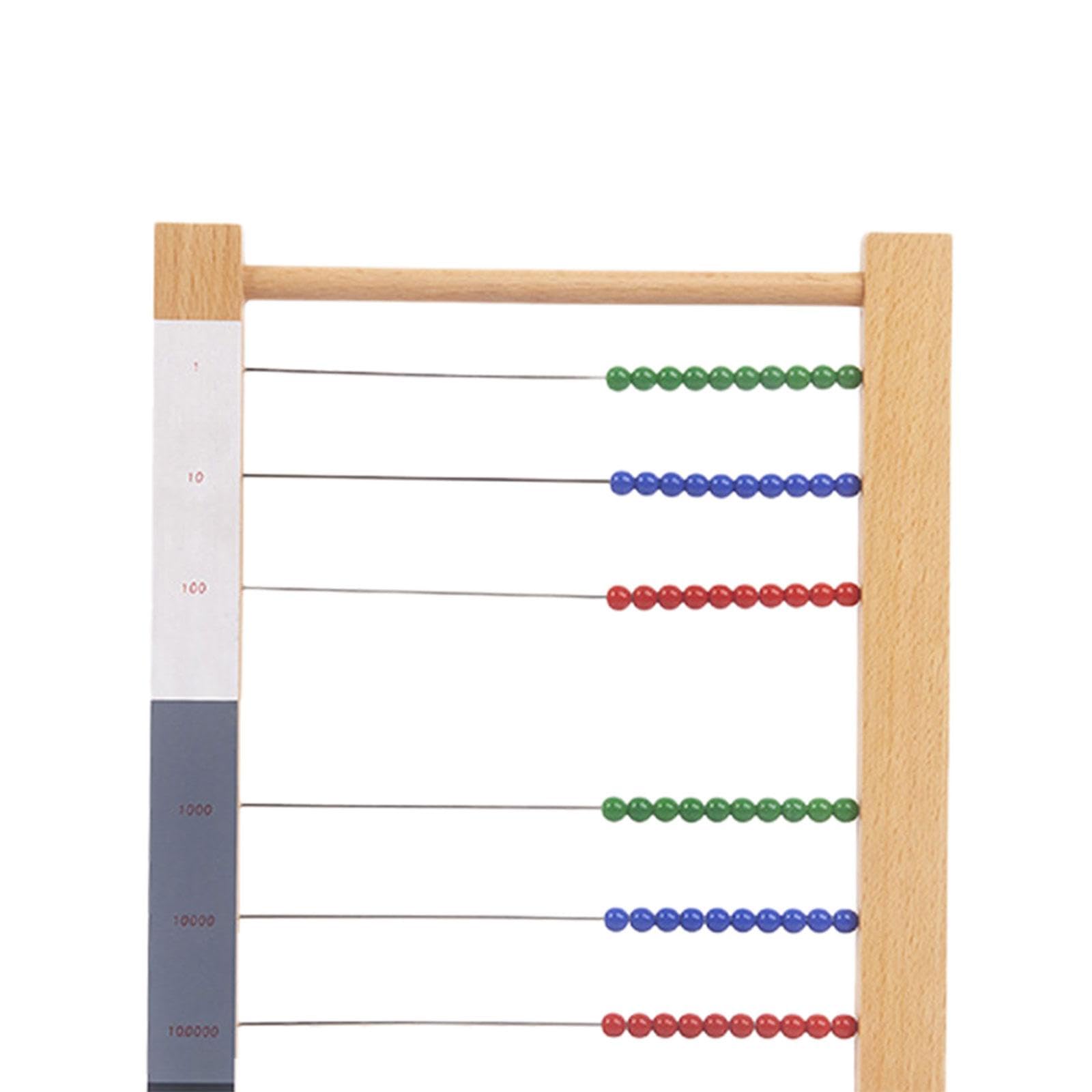Boulier En Bois, Jouet D'apprentissage Des Mathématiques pour Enfants D'âge Préscolaire, Petit Cadre à Perles En Bois pour Le Développement Pr, 23,5 cm x 7 cm x 33,5 cm