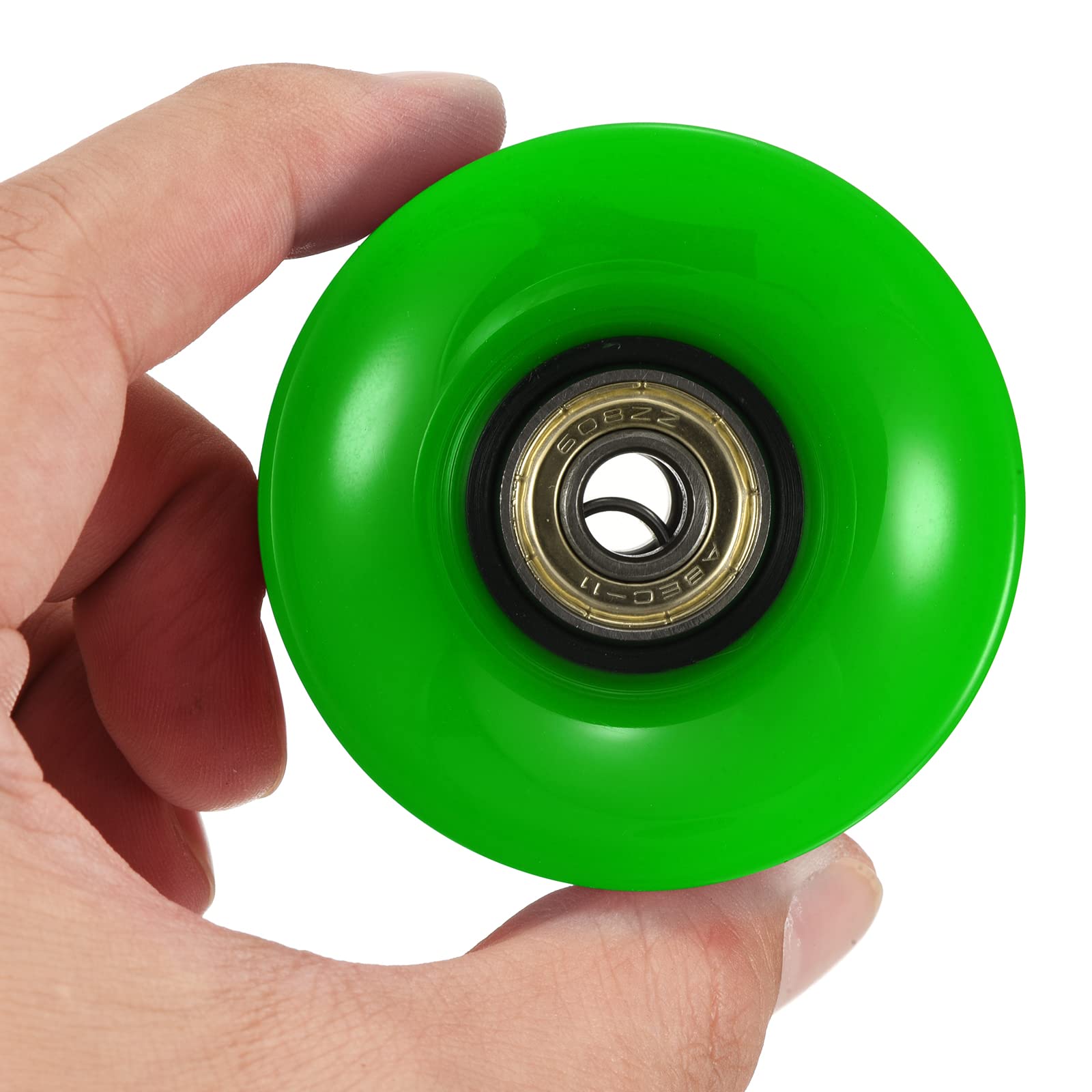 PATIKIL Lot de 4 roues de rechange pour longboard de 60 mm avec roulements ABEC-11, 80 A, vert et doré