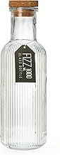 DUBBLIN FIZZ_1000_WHITE Borosilicate Glass Bottle 1000 ml - BPA-Free, Eco-Friendly, Leak-Proof, and Durable