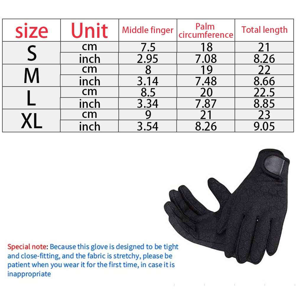 Guanti da immersione da 2 mm, in neoprene, antiscivolo, per vela, snorkeling, nuoto, surf, kayak, rafting, pesca subacquea, vela, guanti antiscivolo